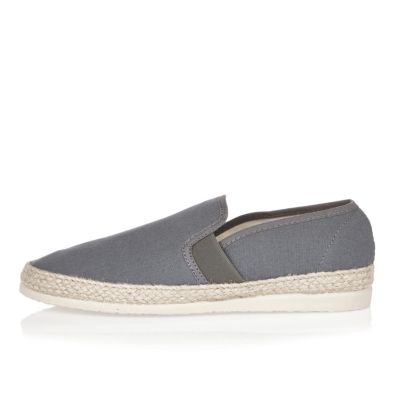 Grey espadrille loafers
